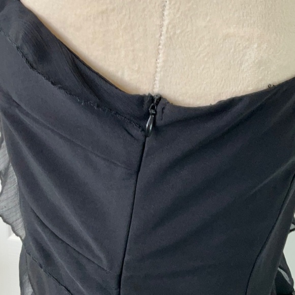 PrettyLittleThing -  NWT Black Chiffon Frill Cut Out Maxi Dress Size 6 - Picture 10 of 16